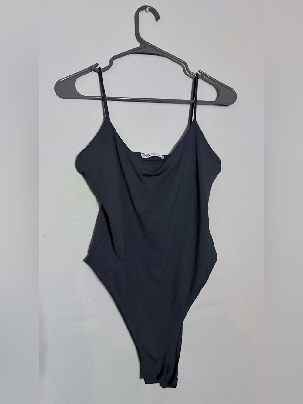 Zara basic dark gray bodysuit